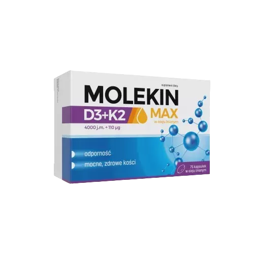 MOLEKIN D3+K2 MAX: W OLEJU LNIANYM 75 kapsułek