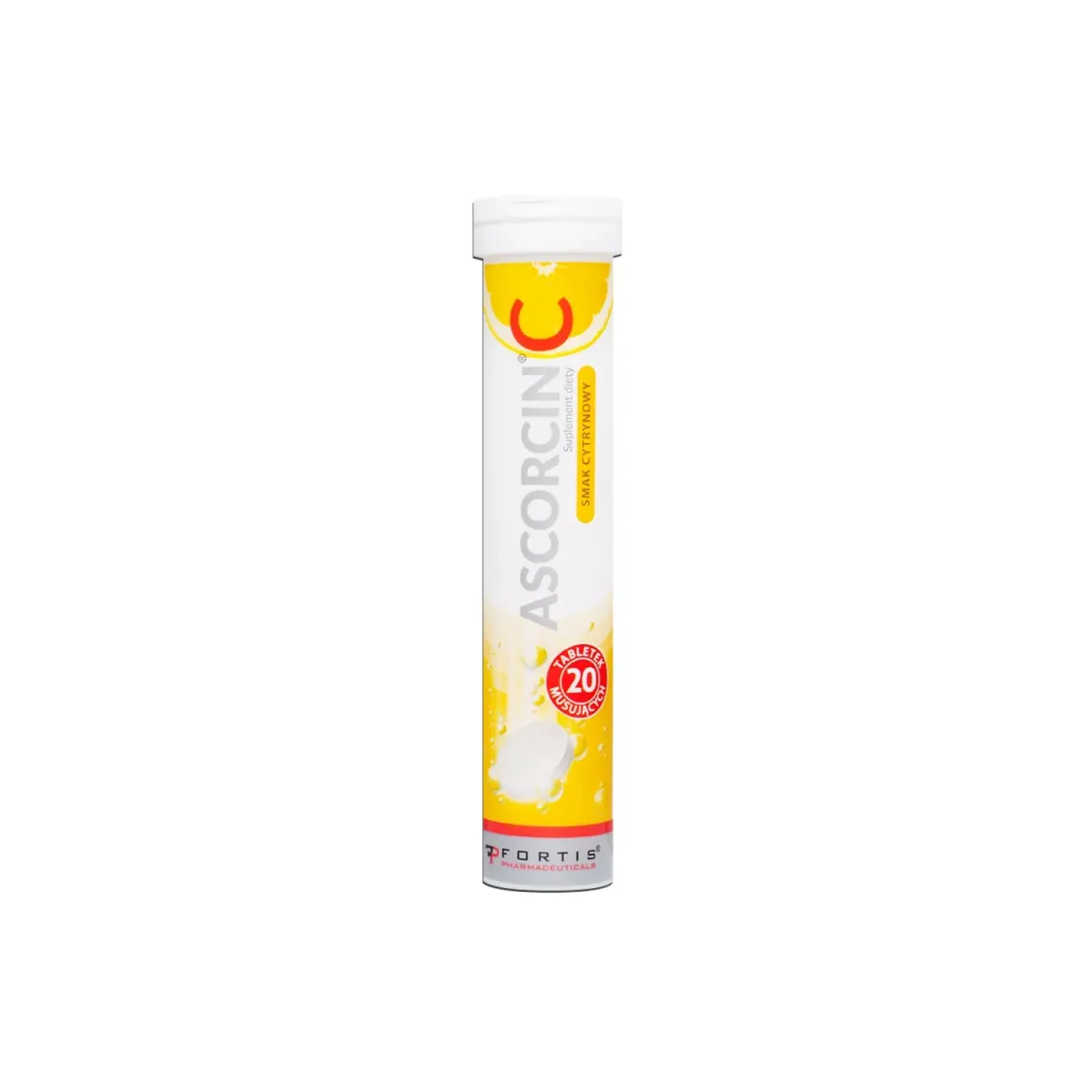 ASCORCIN C 20 tabletek musujących o smaku cytrynowym