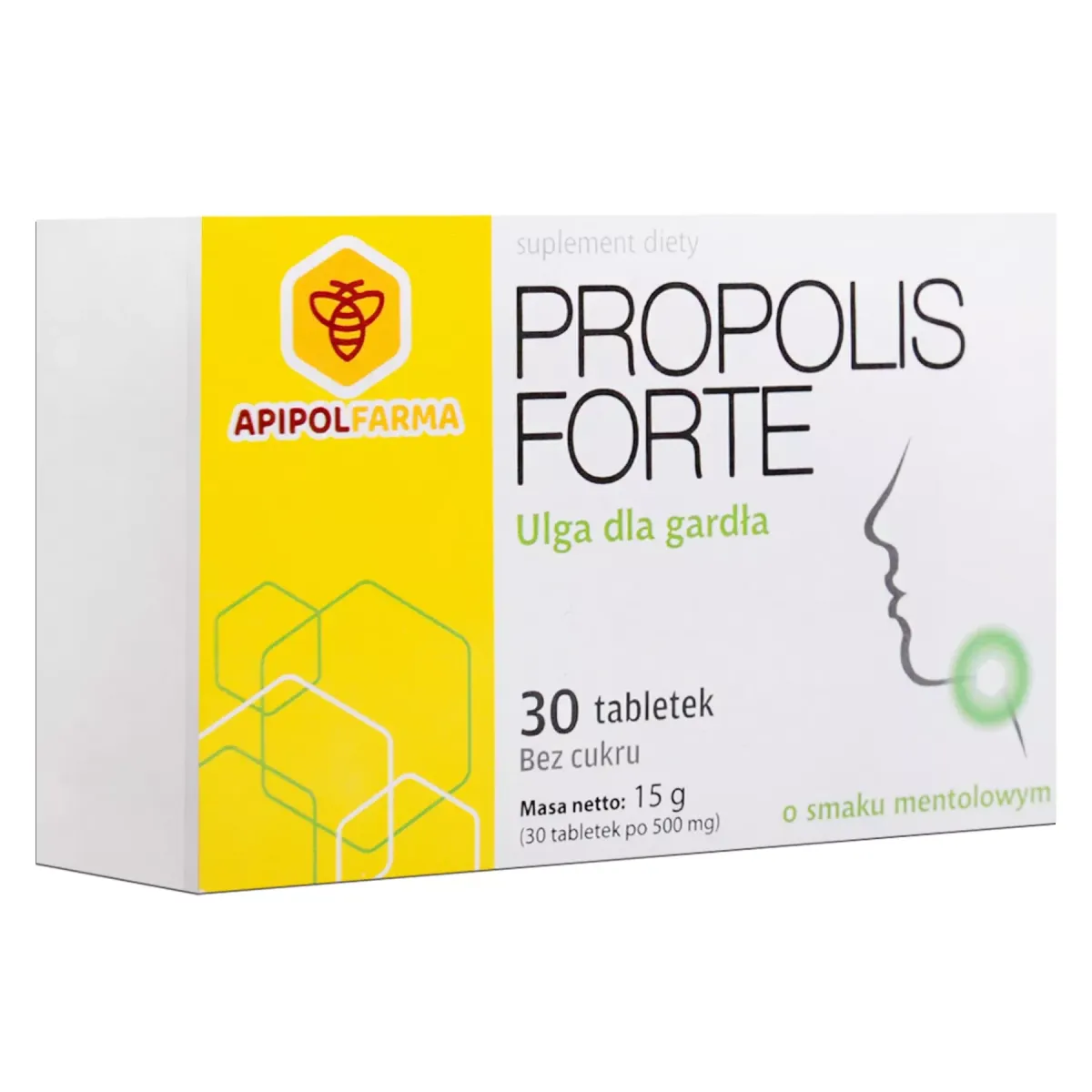 PROPOLIS FORTE ULGA DLA GARDŁA 30 tabletek do ssania smak mentolowy