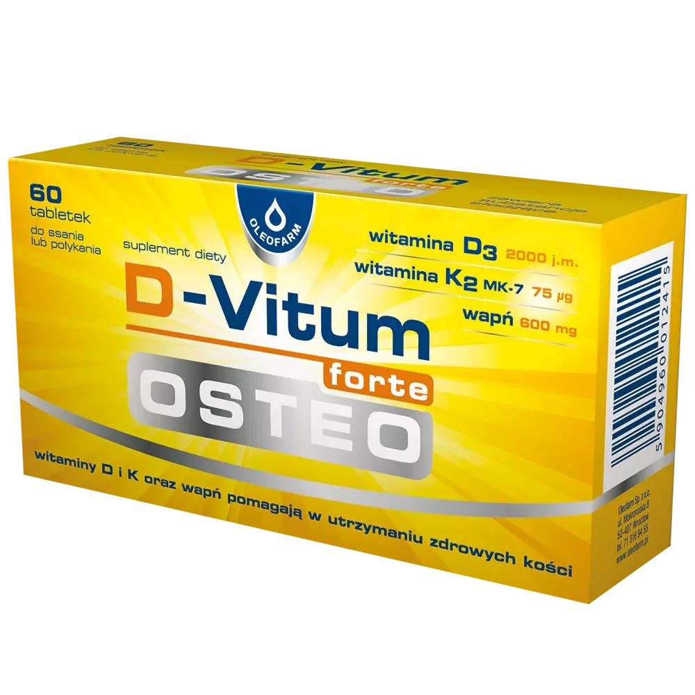 D-VITUM FORTE OSTEO SMAK CYTRYNOWY 60 tabletek do ssania