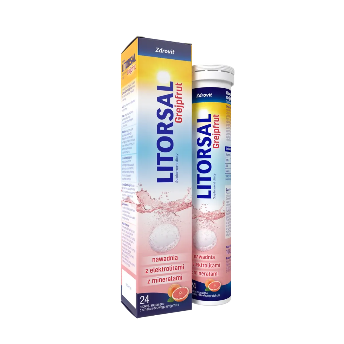 LITORSAL GREJPFRUT 24 tabletki musujące o  smaku różowego grejpfruta