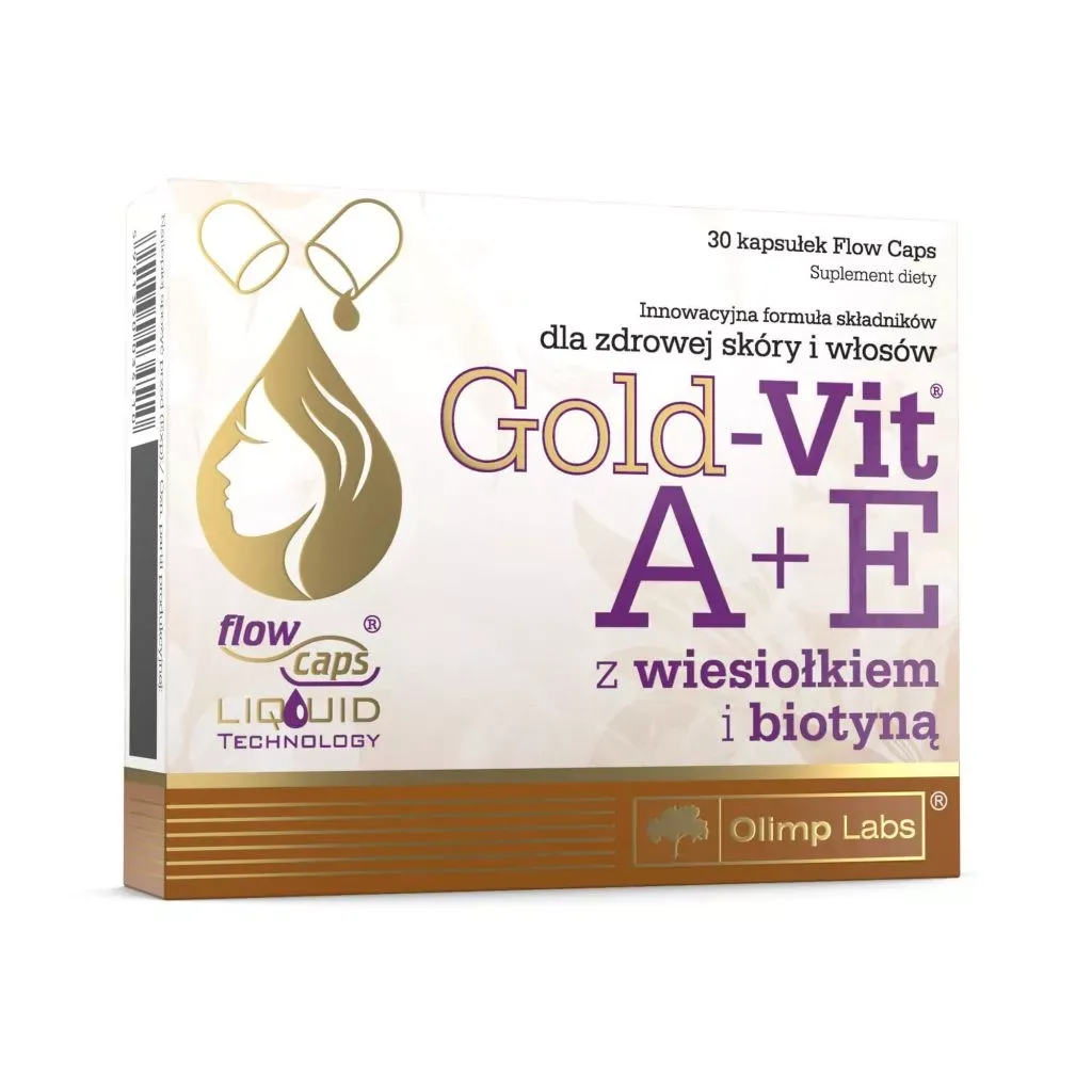GOLD-VIT A+E Z WIESIOŁKIEM: I BIOTYNĄ 30 kapsułek