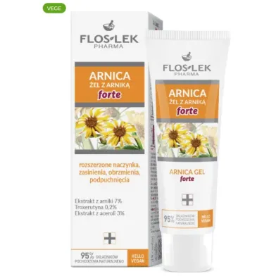 FLOSLEK ARNICA Żel z arniką forte na rozszerzone naczynka, zasinienia, obrzmienia, podpuchnięcia 50 ml