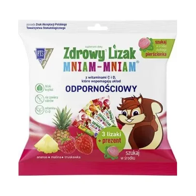 ZDROWY LIZAK MNIAM-MNIAM Z WIT.C+D 3szt + PIERŚCIONEK