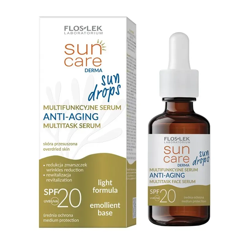 FLOSLEK SUN CARE DERMA SUN DROPS MULTIFUNKCYJNE SERUM ANTI-AGING SPF 20 30 ml