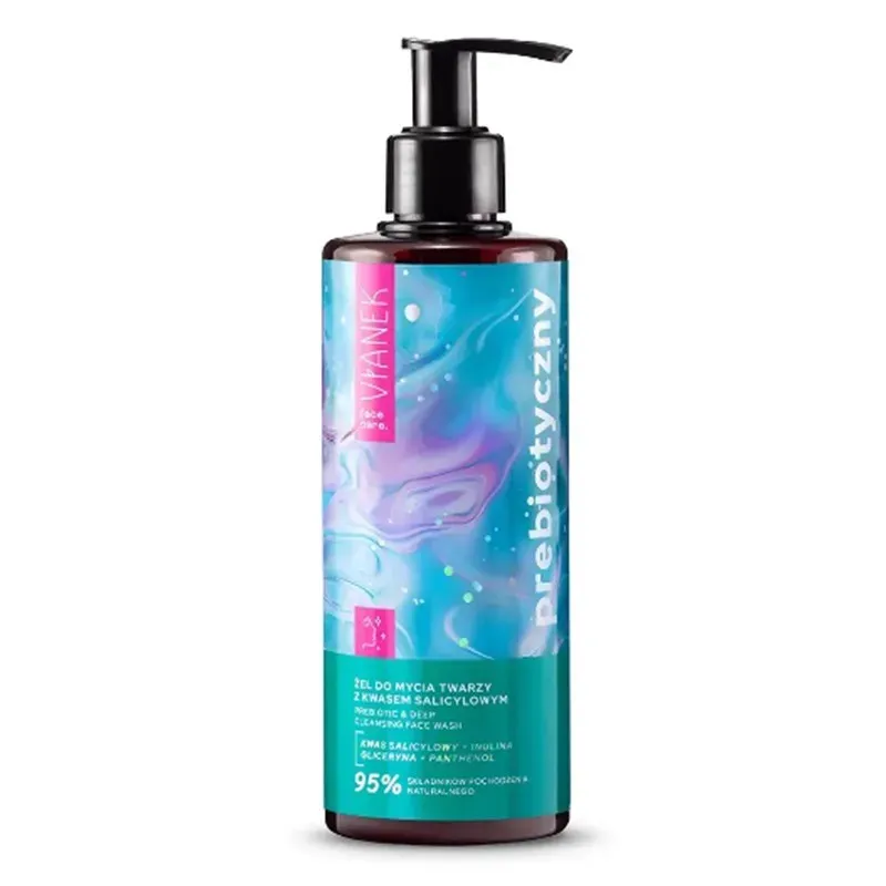 VIANEK PREBIOTYCZNY ŻEL DO MYCIA TWARZY Z KWASEM SALICYLOWYM 300 ml