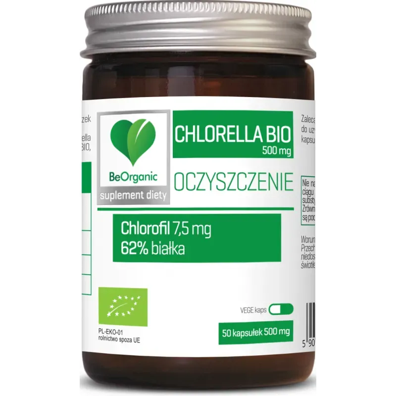 BEORGANIC CHLORELLA BIO 500mg x 50 kapsułek