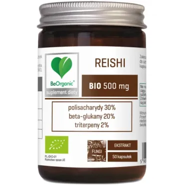 BEORGANIC REISHI BIO ekstrakt 30/20/2 500mg x 50 kapsułek