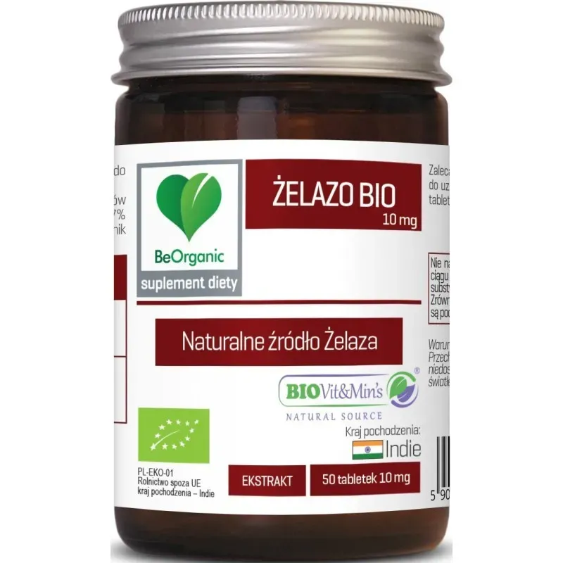 BEORGANIC ŻELAZO BIO 10mg x 50 tabletek