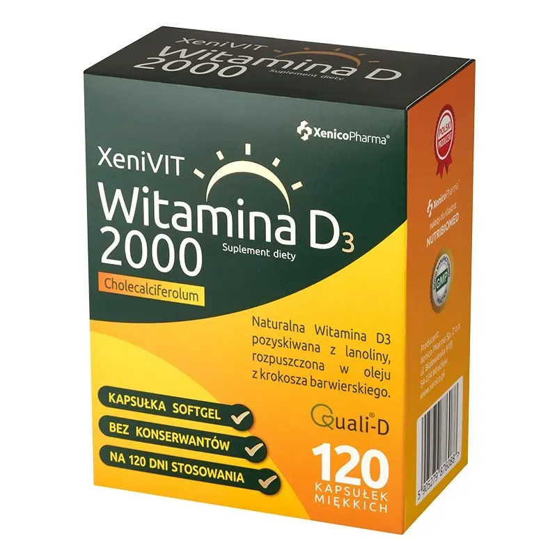 XENIVIT WITAMINA D 2000 120 kapsułek