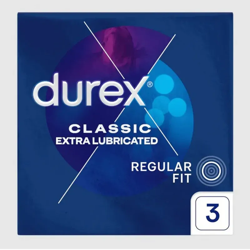 DUREX CLASSIC EXTRA LUBRICATED REGULAR FIT PREZERWATYWY LATEKSOWE 3 sztuki