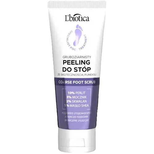 L'BIOTICA Gruboziarnisty peeling do stóp ze skutecznością pumeksu 75 ml