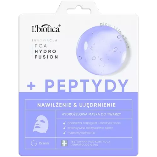 L'BIOTICA PGA HYDRO FUSION HYDROŻELOWA MASKA DO TWARZY Z PEPTYDAMI 1 sztuka