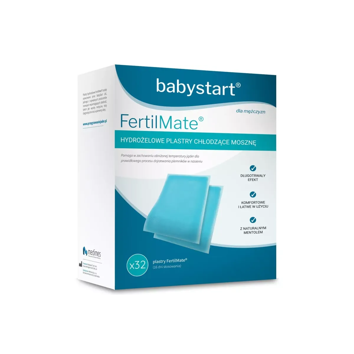 FERTILMATE HYDROŻELOWE PLASTRY CHŁODZĄCE MOSZNĘ 32 sztuki