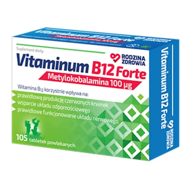 RODZINA ZDROWIA VITAMINUM B12 FORTE METYLOKOBALAMINA 100 µg 105 tabletek
