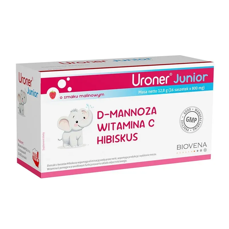 URONER JUNIOR 16 saszetek o smaku malinowym