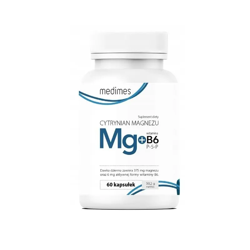CYTRYNIAN MAGNEZU + WITAMINA B6 P-5-P 60 kapsułek