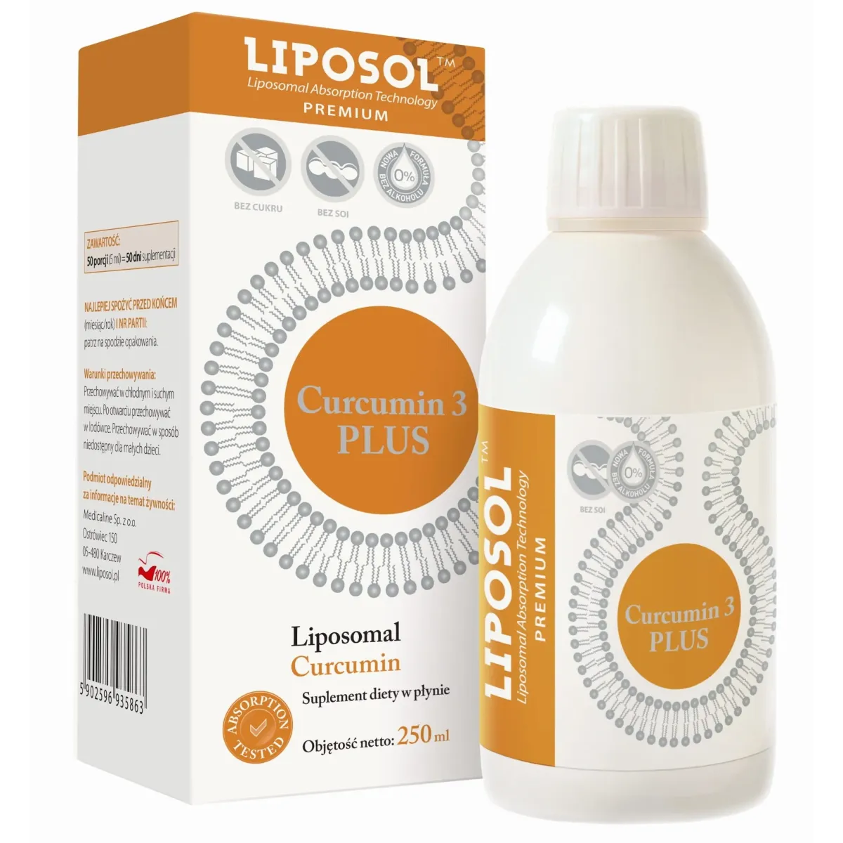 ALINESS LIPOSOL LIPOSOMALNA CURCUMINA 3 PLUS 250 ml