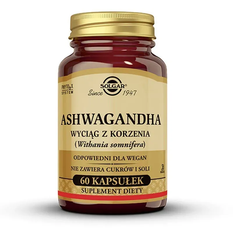 SOLGAR ASHWAGANDHA WYCIĄG Z KORZENIA 60 kapsułek