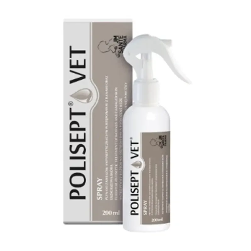 POLISEPT VET SPRAY PŁYN NA RANY DLA PSA I KOTA 200 ml