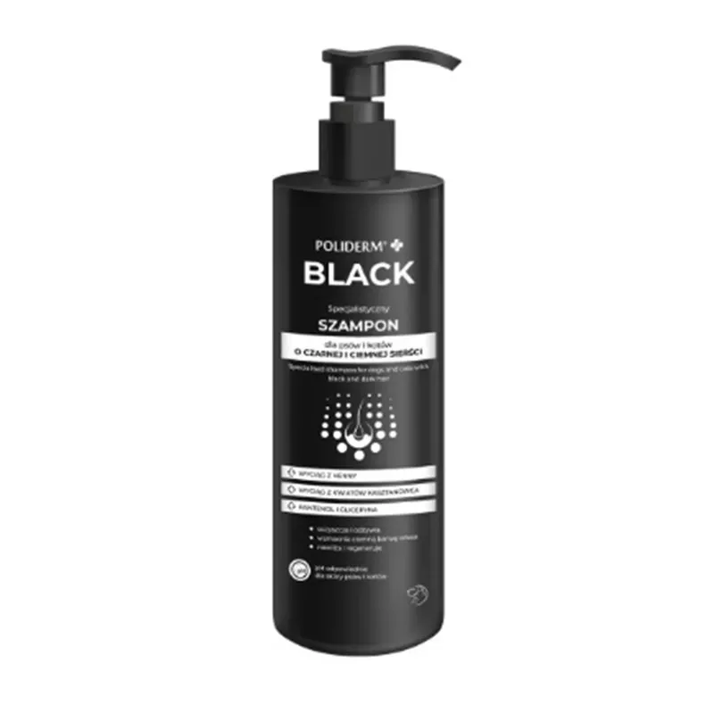POLIDERM BLACK SPECJALISTYCZNY SZAMPON DLA PSÓW I KOTÓW DO CZARNEJ I CIEMNEJ SIERŚCI 250 ml