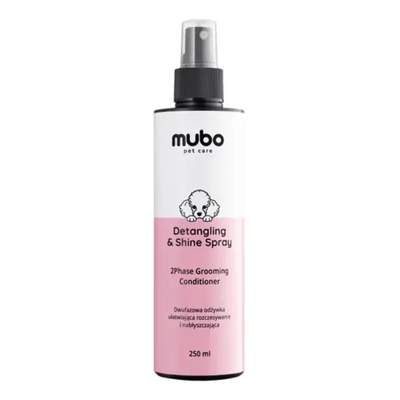 MUBO DETANGLING & SHINE SPRAY DWUFAZOWA ODŻYWKA UŁATWIAJĄCA ROZCZESYWANIE I NABŁYSZCZAJĄCA DLA PSA I KOTA 250 ml