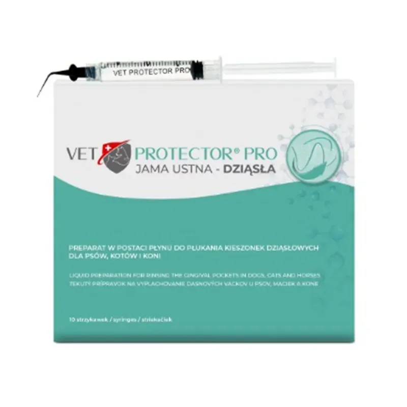 VET PROTECTOR PRO JAMA USTNA – DZIĄSŁA PŁYN DO JAMY USTNEJ PSA I KOTA 10 × 3 ml