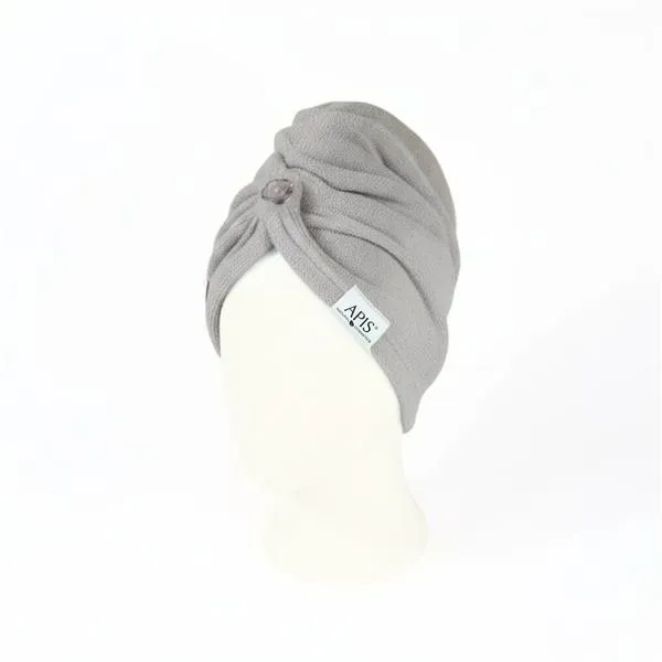 APIS Turban-ręcznik pielęgnacyjny do suszenia włosów / grey
