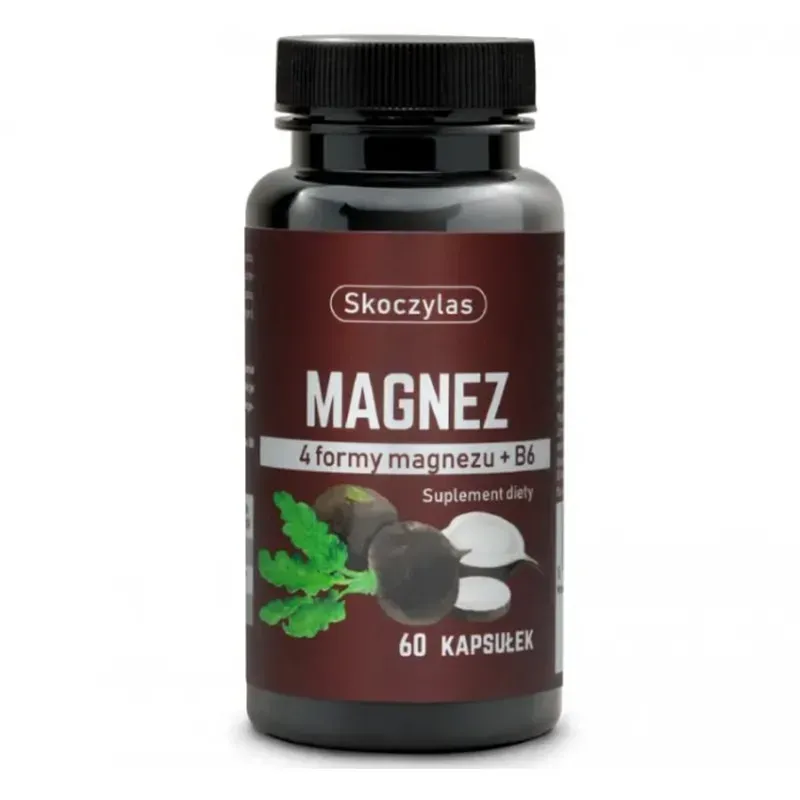 SKOCZYLAS MAGNEZ (4 FORMY MAGNEZU, WITAMINA B6, CZARNA RZEPA) 60 kapsułek