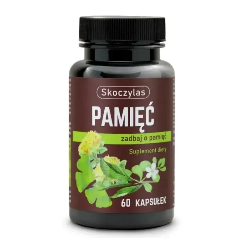 SKOCZYLAS PAMIĘĆ (MIŁORZĄB, BAKOPA, GINKGO BILOBA, RÓŻENIEC) 60 kapsułek