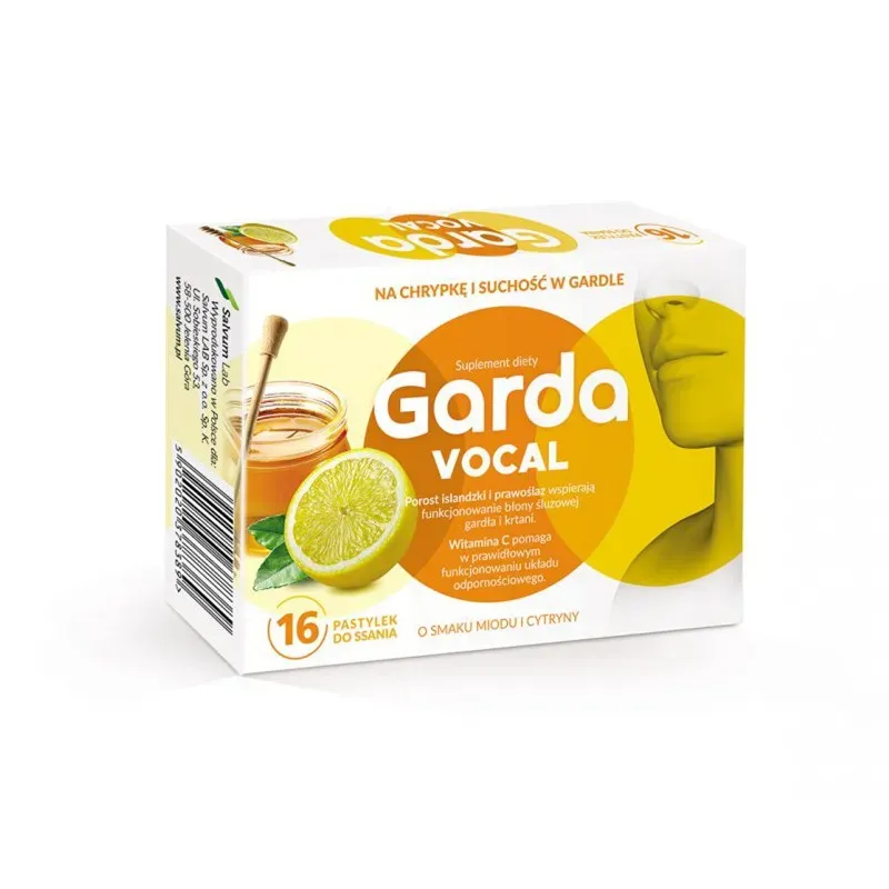 GARDA VOCAL 16 pastylek do ssania o smaku miodu i cytryny