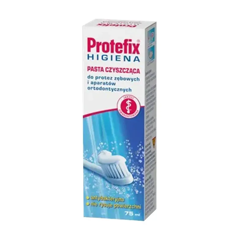 PROTEFIX HIGIENA PASTA CZYSZCZĄCA DO PROTEZ ZĘBOWYCH I APARATÓW ORTODONTYCZNYCH 75 ml