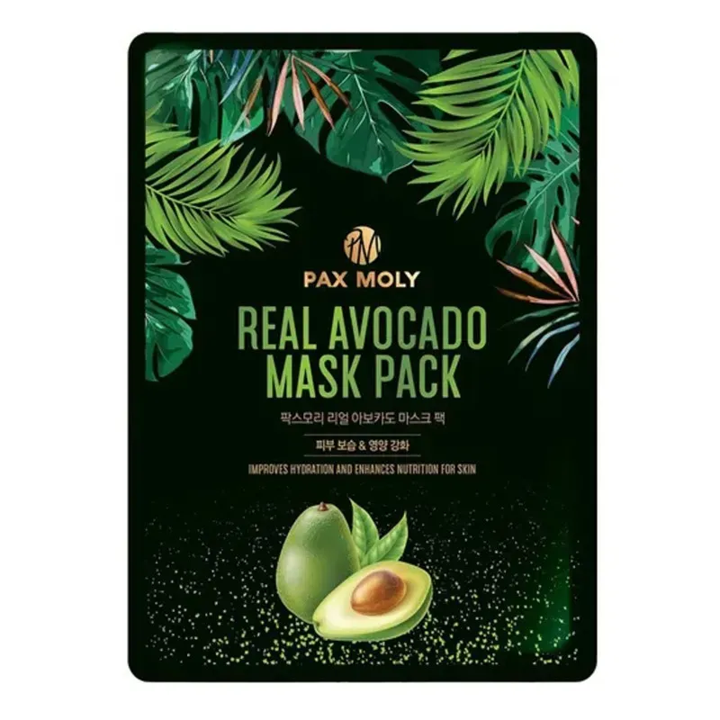 PAX MOLY MASKA W PŁACHCIE REAL AVOCADO MASK PACK - NAWILŻAJĄCO-ODŻYWCZA MASKA Z EKSTRAKTEM Z AWOKADO 25 ml