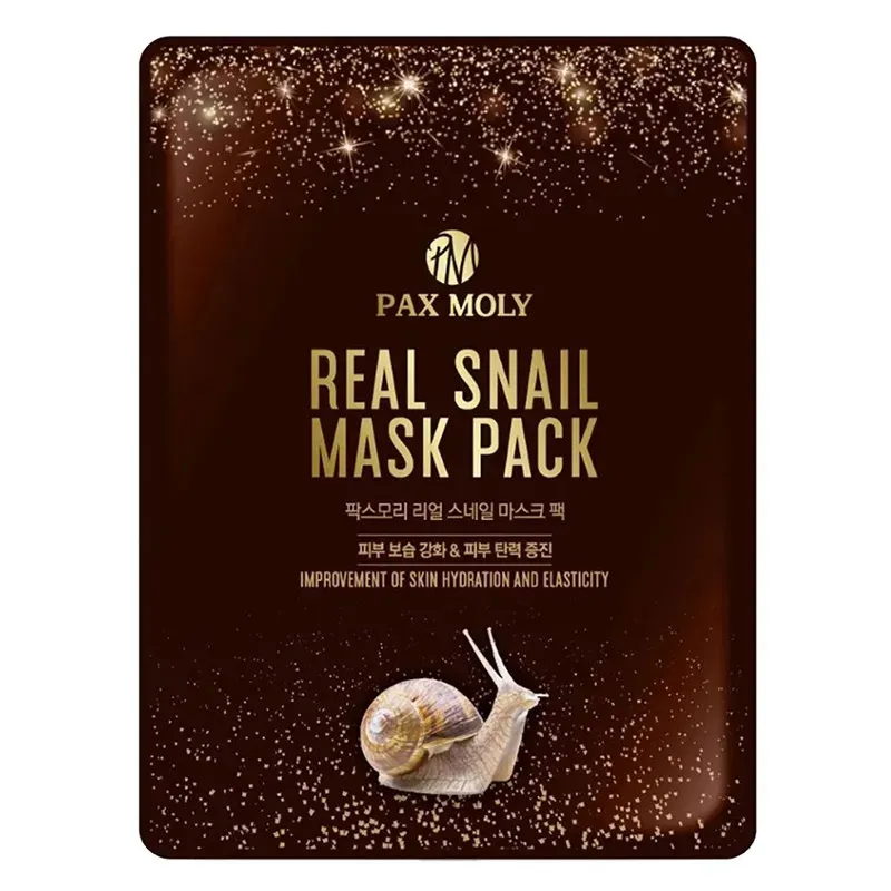 PAX MOLY MASKA W PŁACHCIE REAL SNAIL MASK PACK - NAWILŻAJĄCO-UJĘDRNIAJĄCA MASKA Z FILTRATEM ZE ŚLUZU ŚLIMAKA 25 m