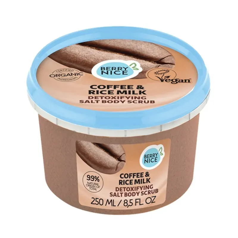 BERRY NICE DETOXIFYING SALT BODY SCRUB COFFEE & RICE MILK - DETOKSYKUJĄCY SOLNY PEELING DO CIAŁA KAWA I MLEKO RYŻOWE 