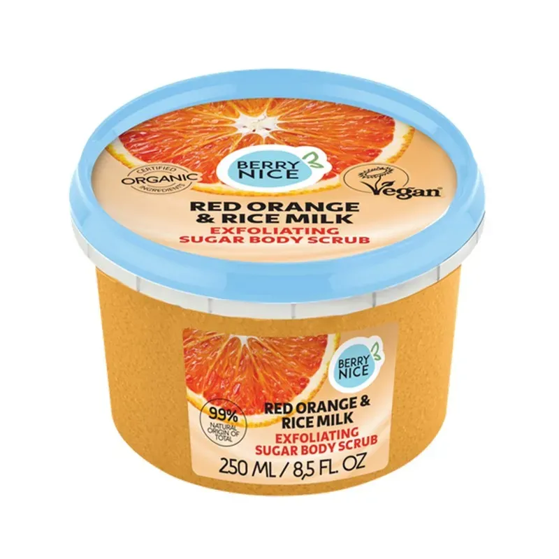 BERRY NICE EXFOLIATING SUGAR BODY SCRUB RED ORANGE & RICE MILK - CUKROWY PEELING DO CIAŁA POMARAŃCZA I MLECZKO RYŻOWE