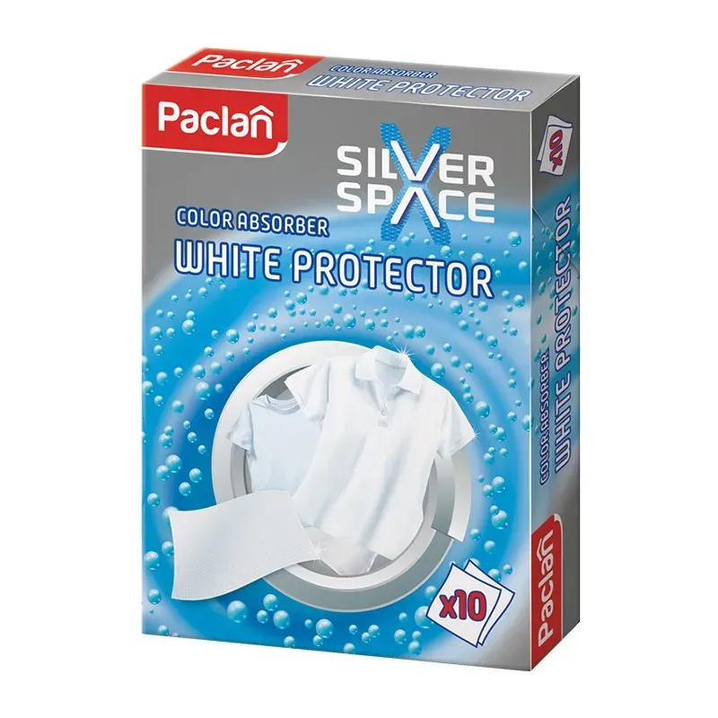 PACLAN SILVER SPACE COLOR ABSORBER WHITE PROTECTOR CHUSTECZKI DO PRANIA BIAŁEGO 10 sztuk