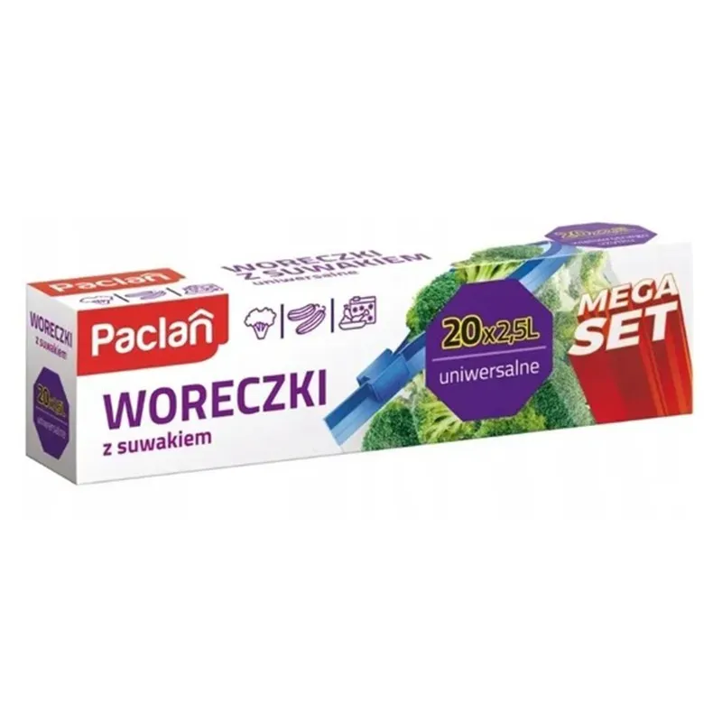 PACLAN MEGA SET WORECZKI UNIWERSALNE Z SUWAKIEM 2,5L 20 sztuk