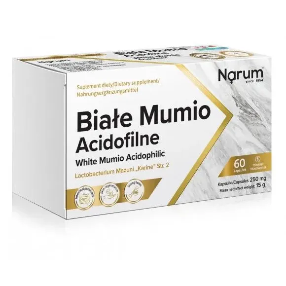 NARUM Białe Mumio Acidofilne 250 mg x 60 kapsułek