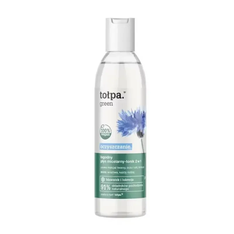 TOŁPA GREEN OCZYSZCZANIE. ŁAGODNY PŁYN MICELARNY-TONIK 2W1 200 ml