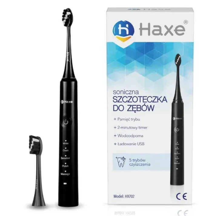 HAXE Soniczna szczoteczka do zębów CZARNA HX702