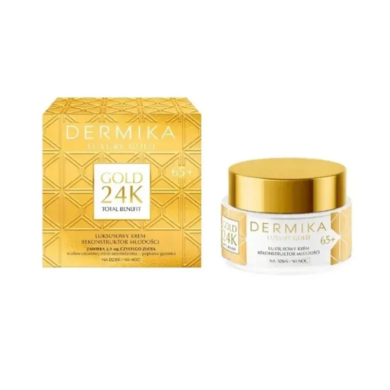 DERMIKA LUXURY GOLD 24K LUKSUSOWY KREM REKONSTRUKTOR MŁODOŚCI 65+ DZIEŃ/NOC 50 ml