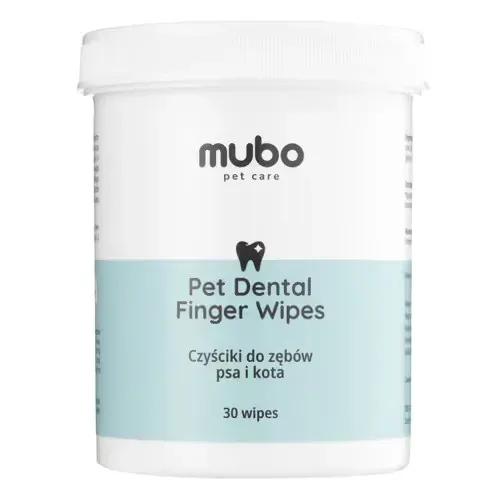 Mubo Pet Dental Finger Wipes Czyściki do zębów psa i kota, nakładki na palec 30 sztuk