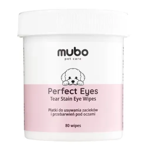 Mubo Perfect Eye Tear Płatki do usuwania zacieków i przebarwień pod oczami psa i kota 80 sztuk