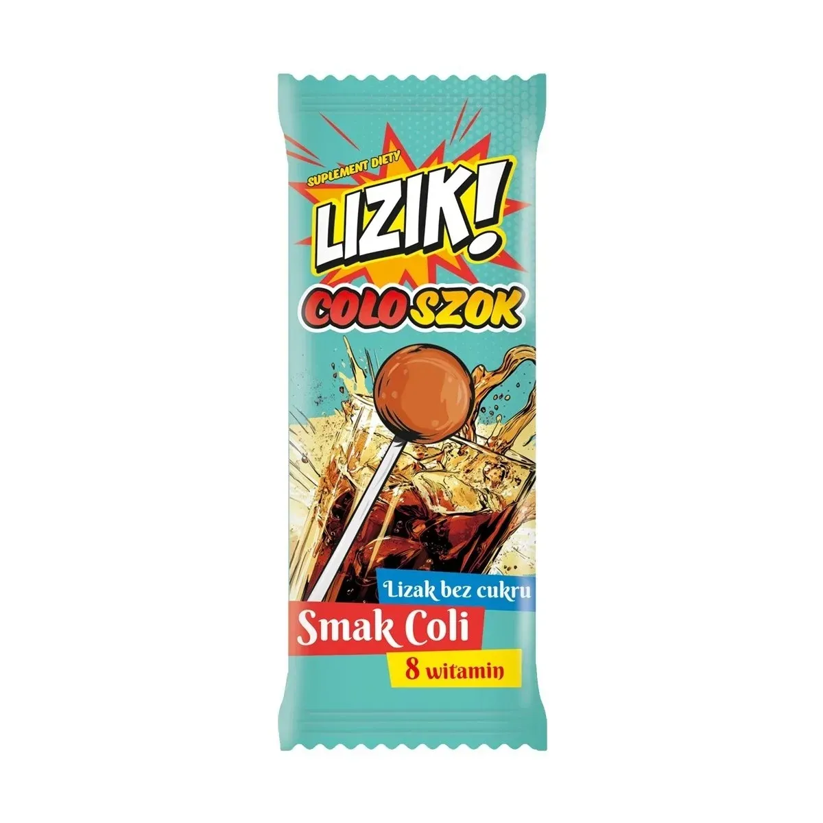 LIZIK! Colo Szok lizak o smaku COLI bez dodatku cukru 1 sztuka
