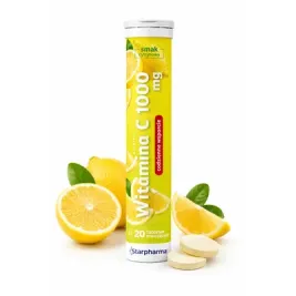 Witamina C 1000 mg tabletki musujące o smaku cytrynowym 20 sztuk