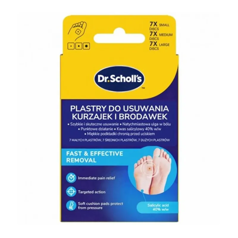 SCHOLL'S PLASTRY DO USUWANIA KURZAJEK I BRODAWEK 21 sztuk