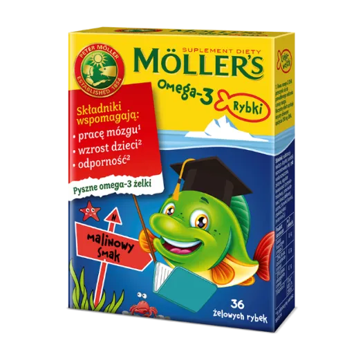 MOLLER'S OMEGA-3 RYBKI MALINOWE 36 sztuk