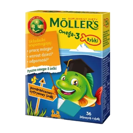 MOLLER'S OMEGA-3 RYBKI POMARAŃCZOWO-CYTRYNOWE 36 sztuk