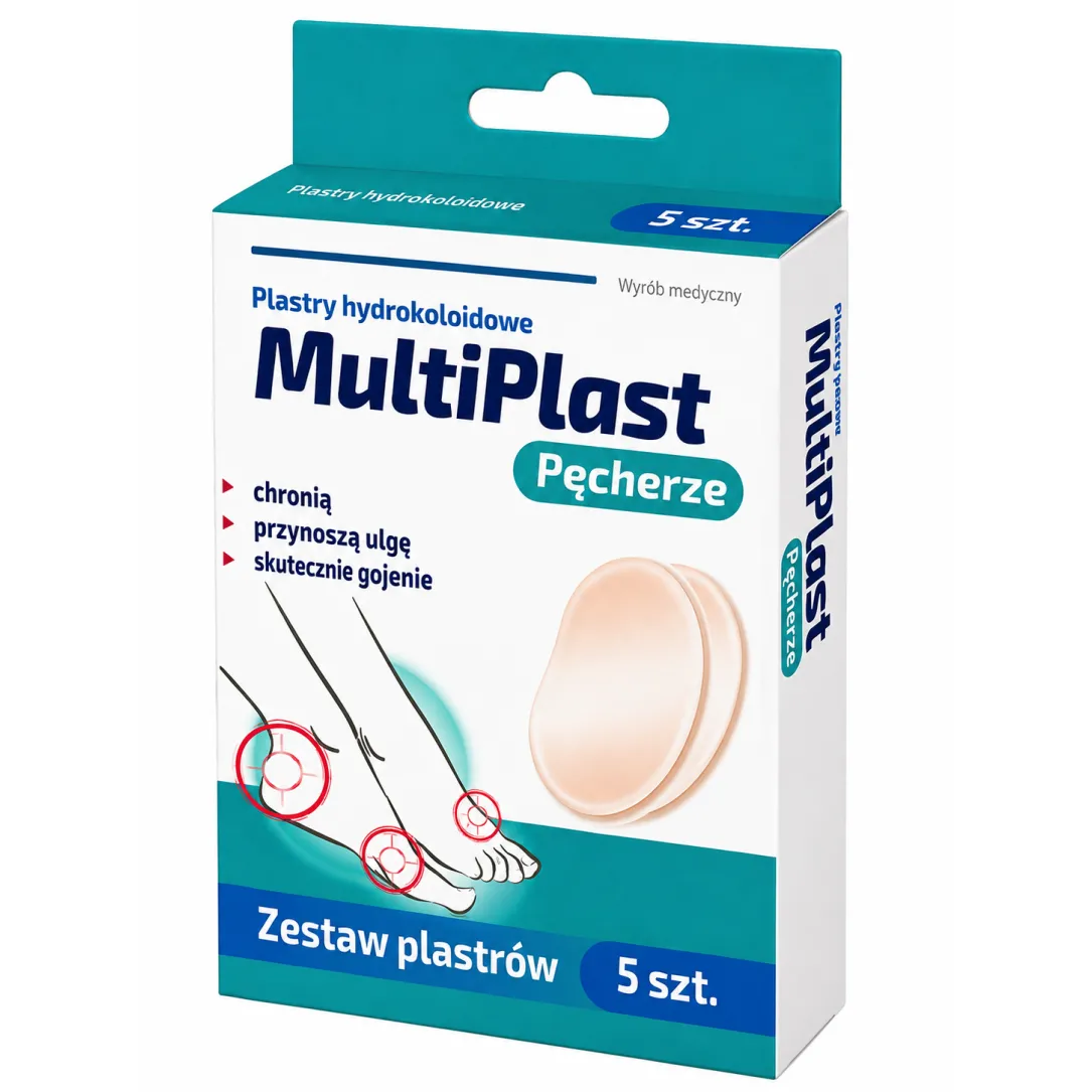 MULTIPLAST PLASTRY HYDROKOLOIDOWE PĘCHERZE 5 sztuk